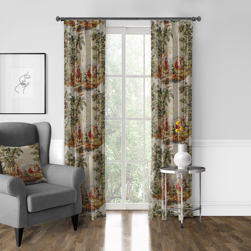 Linen Blend Room Darkening Curtain Panel