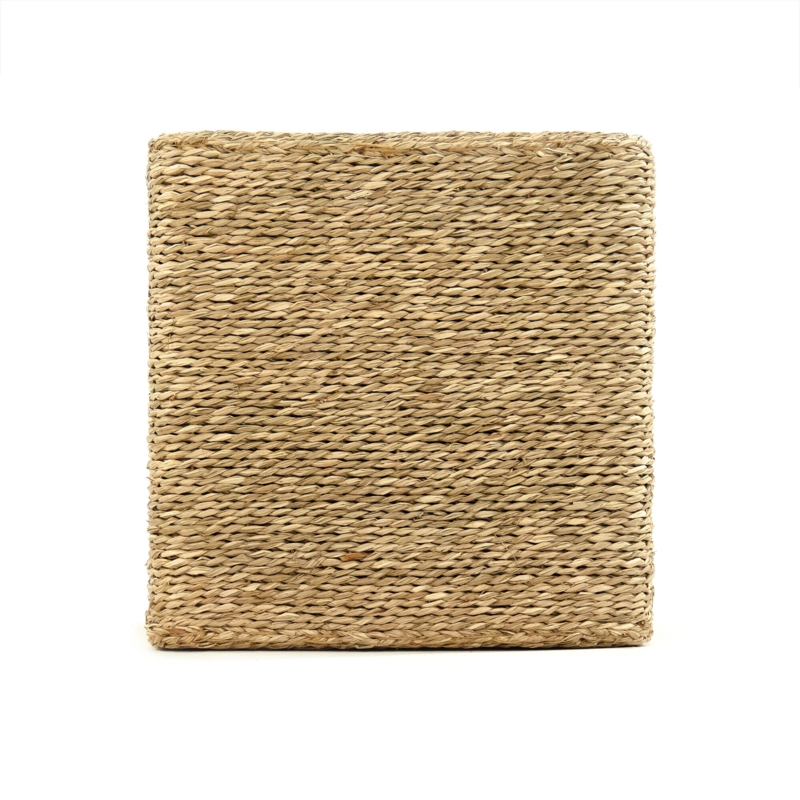Cube Woven Seagrass Ottoman