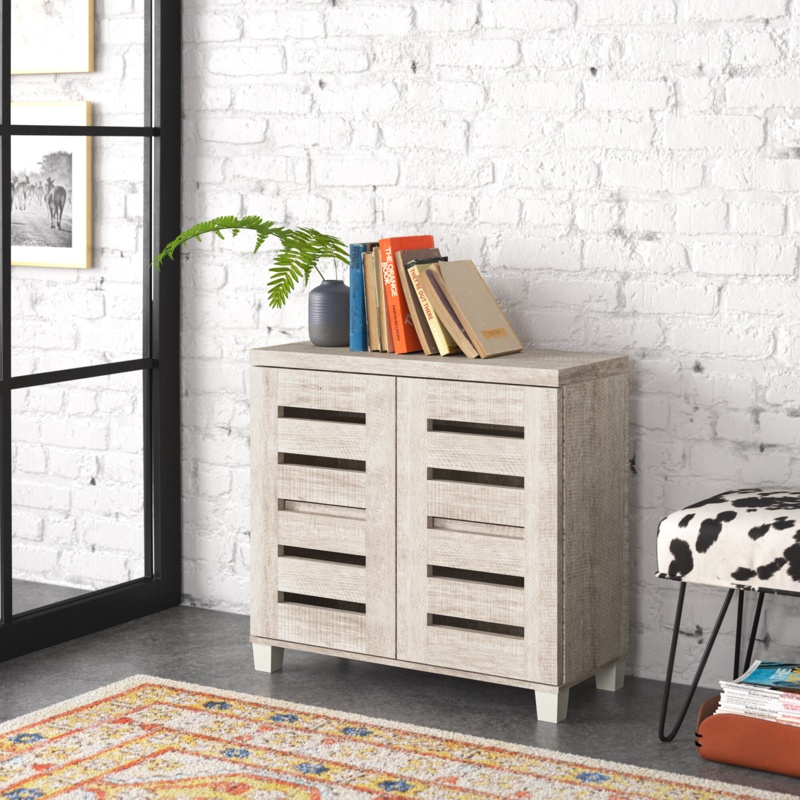 Freestanding Shoe Cabinet with Shutter Doors