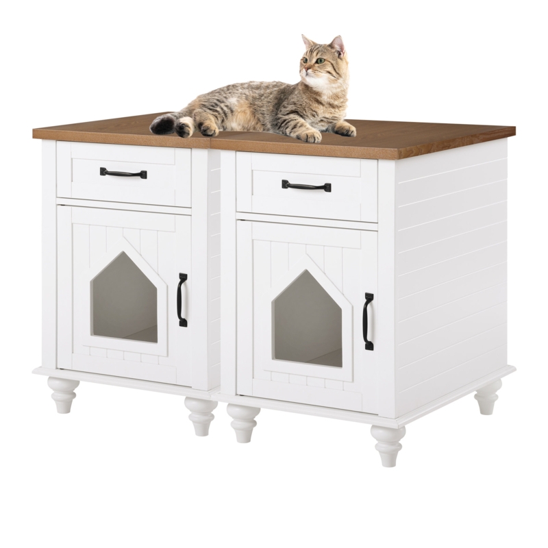 Cat Litter Box House Set of 2