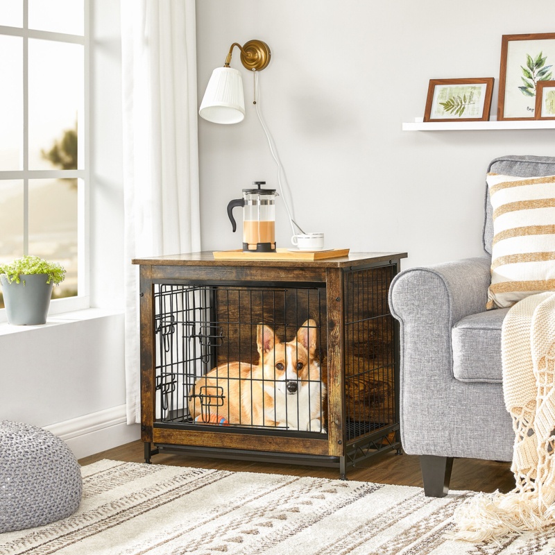 Elegant Pet Crate with Storage