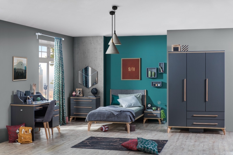 Loft-Inspired Gray and Wood Accent Table