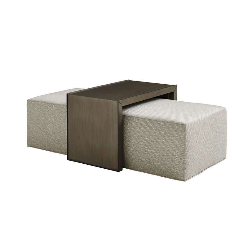 Long Pouf Under Coffee Table