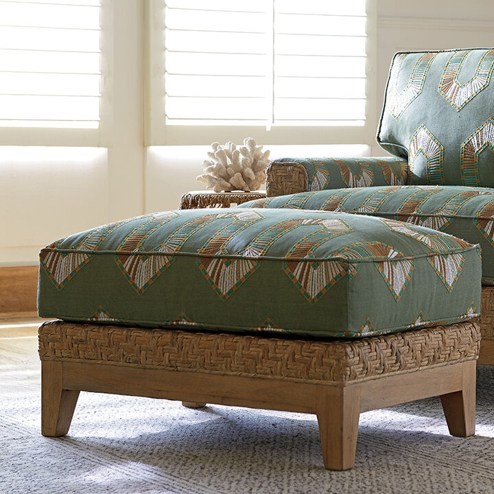 Hand-Rubbed Knotty Oak Ottoman