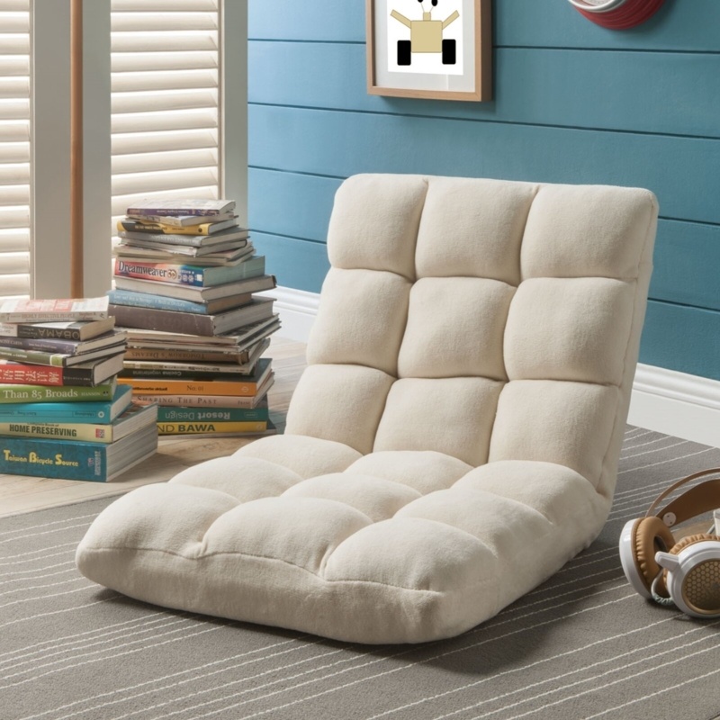 Loungie Loungie Microplush Modern Armless Quilted Recliner Chair