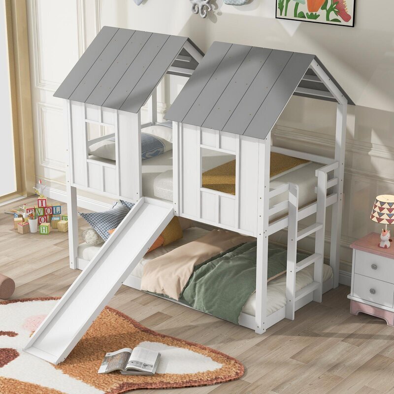 Low Profile Bunk Bed With Slide and Stairs