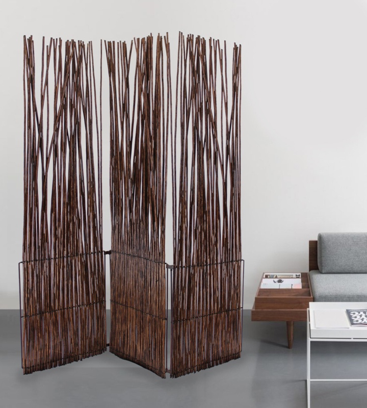 Lowry 47'' W x 69'' H 3 - Panel Bamboo/Rattan Folding Room Divider