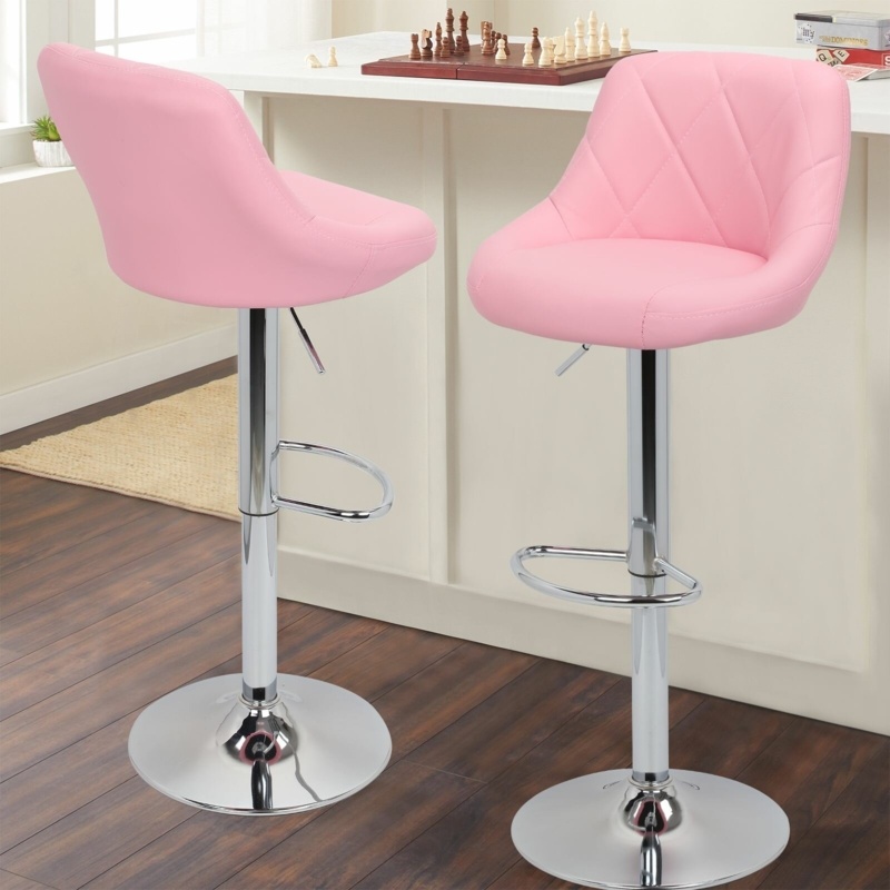 2-Piece Adjustable Swivel Bar Stool Set