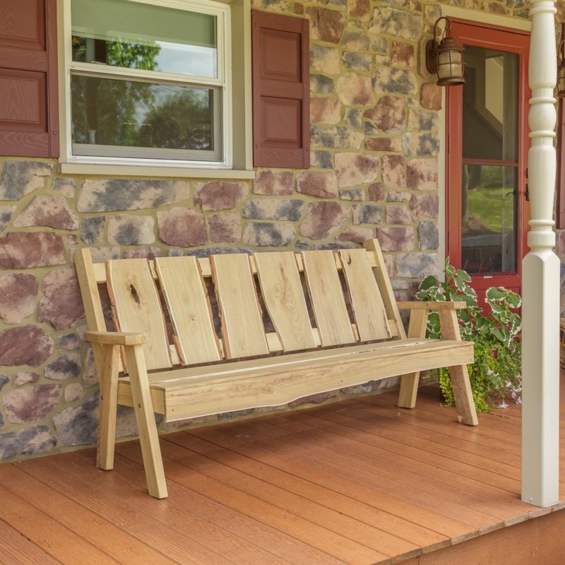 Rustic Live Edge Outdoor Bench