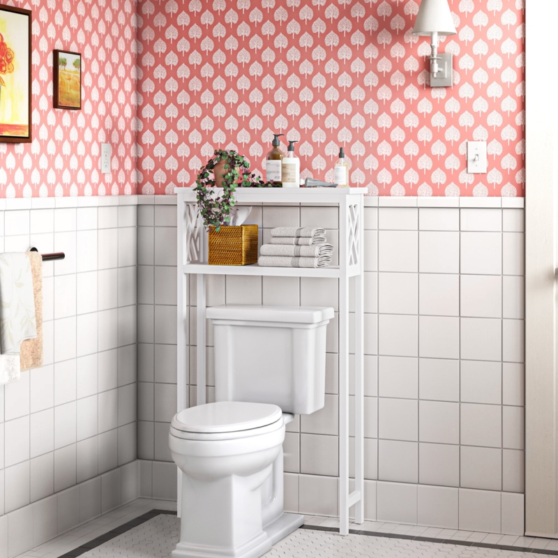 Freestanding Over-Toilet Wooden Shelf