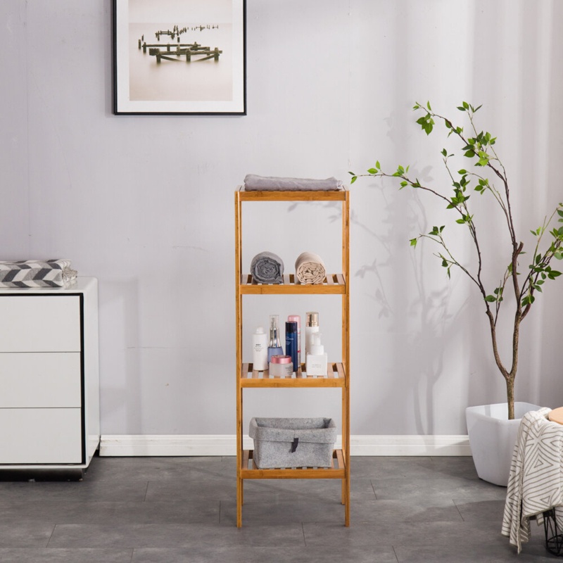 Lundon Solid Wood Freestanding Bathroom Shelves