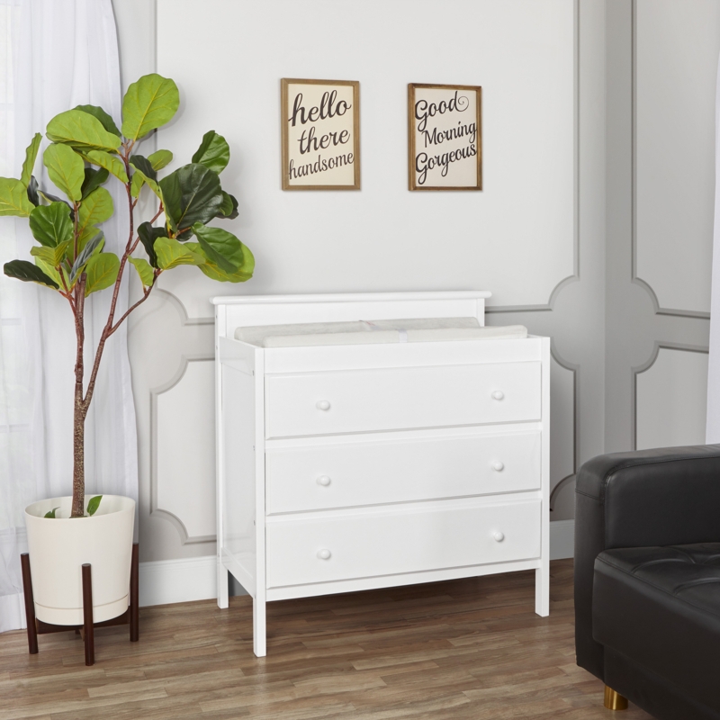 Elegant Nursery Changing Table with Storage
