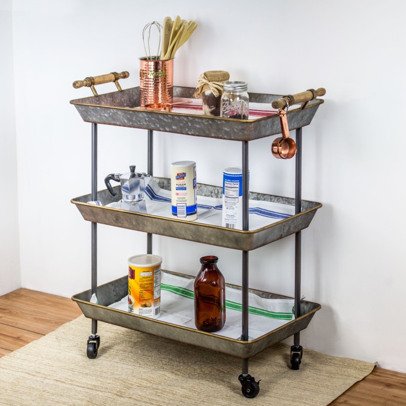 Lurie 3 Tier on Wheels Bar Cart