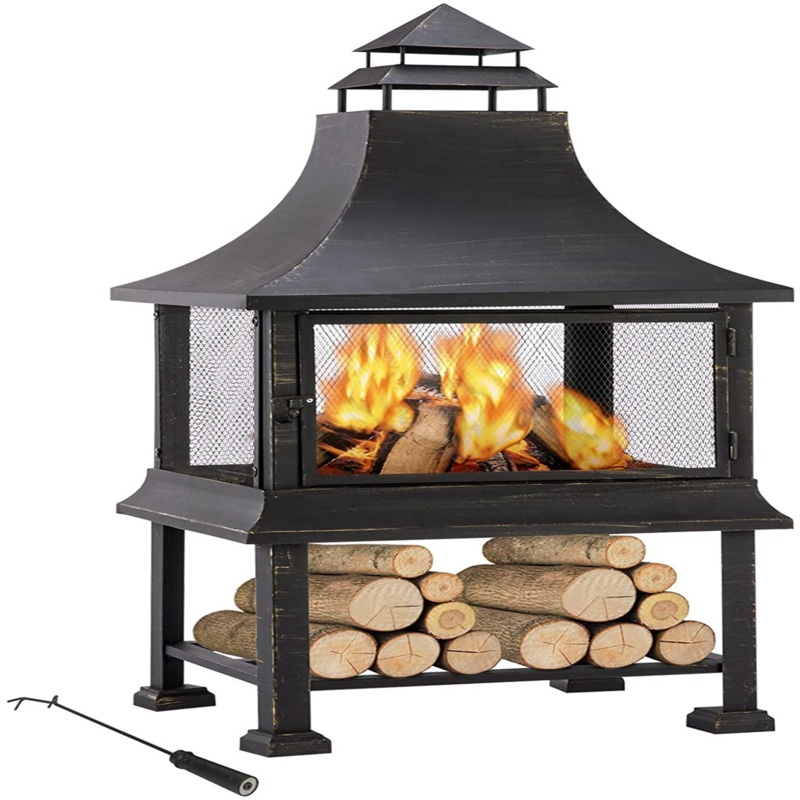Lydon 43.3'' H Steel Wood Burning Outdoor Fireplace