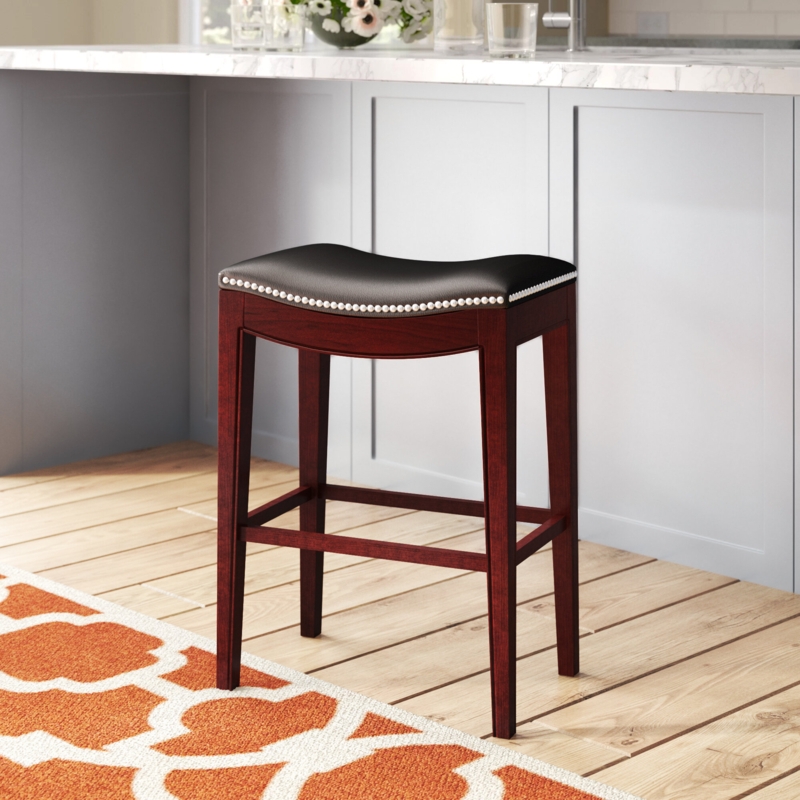 Lynn Saddle Stool with Espresso Finish