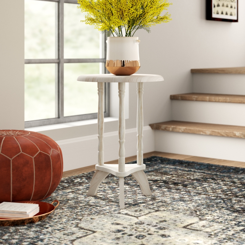 Rustic Wooden Stool Plant Stand