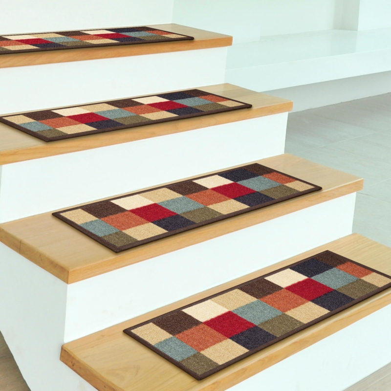 Geometric Square Motif Stair Treads (Set of 7)
