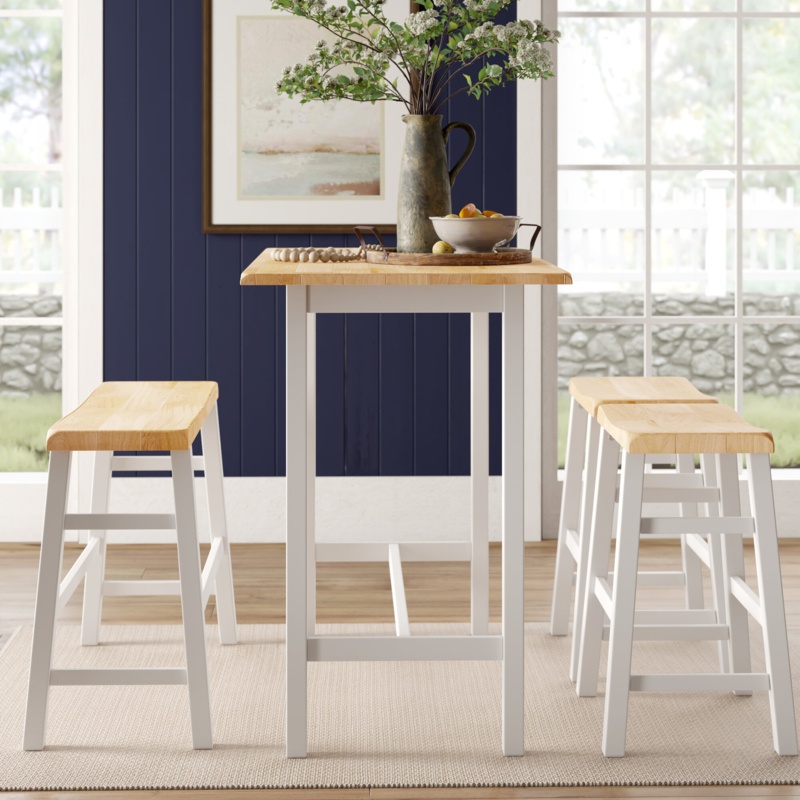 Macon 4 - Person Counter Height Solid Wood Dining Set