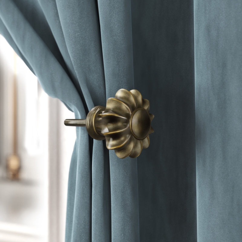 Elegant Curtain Holdbacks with Floral Finials