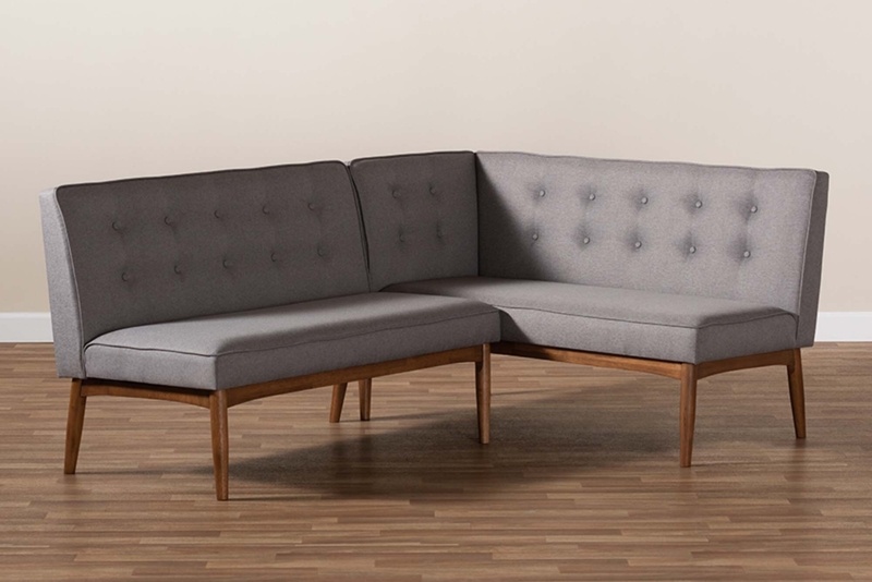 Madilyn Upholstered 2-Piece Wood Dining Nook Banquette Set