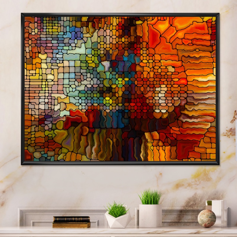 Magic Of Stained Glass - Floater Frame Print on Canvas