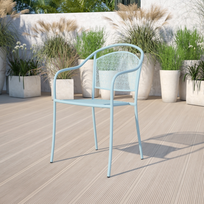 Patio Dining Chair with Rain Flower Design