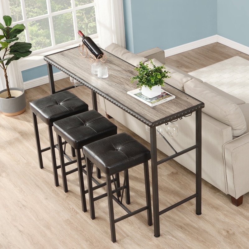Industrial 3-Person Counter Height Dining Set