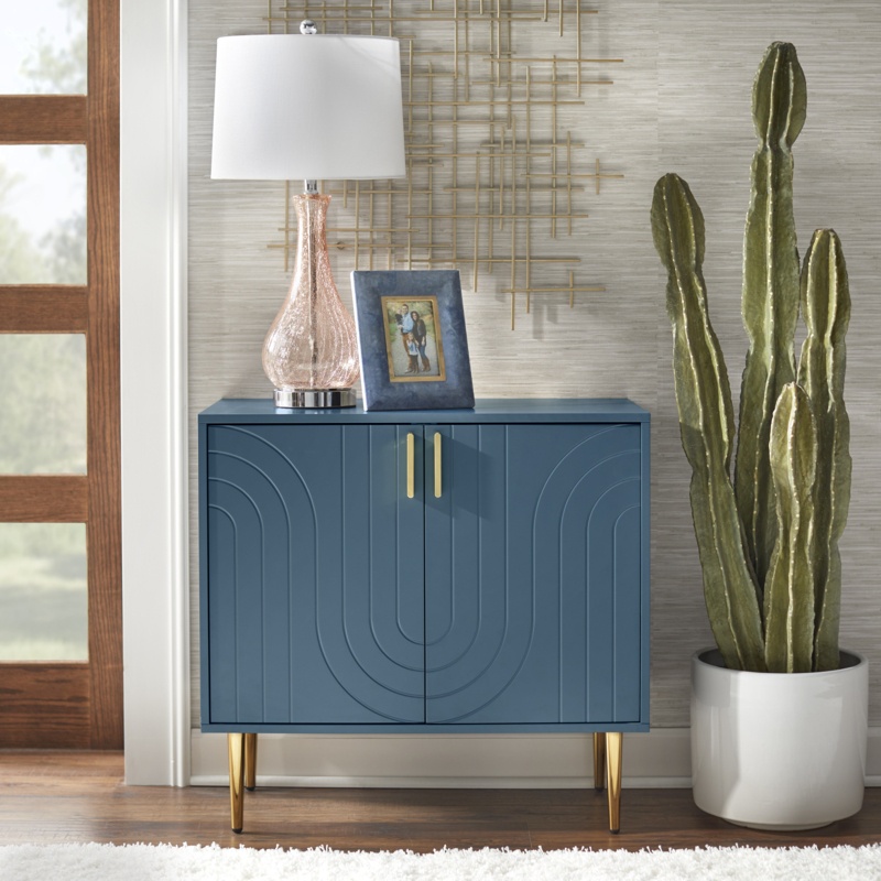 Mallorca 29.25'' Tall Steel 2 - Door Accent Cabinet