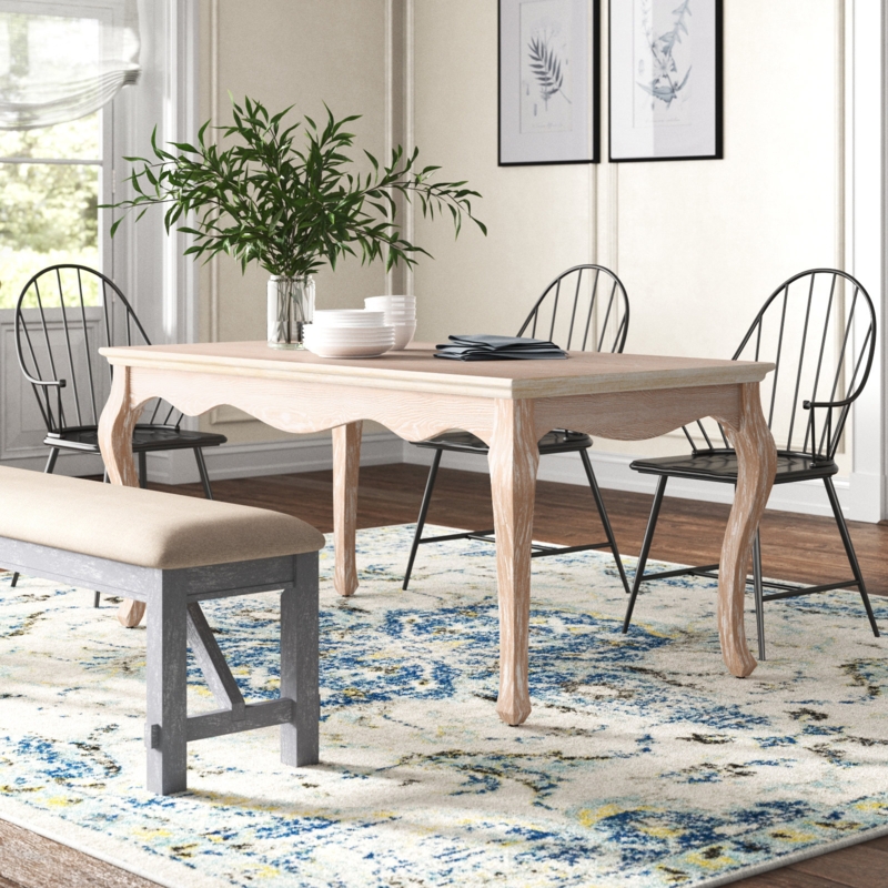 Solid Wood Writing Desk with Scalloped Borders