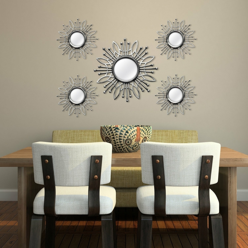 Burst Wall Mirror with Champagne Finished Design