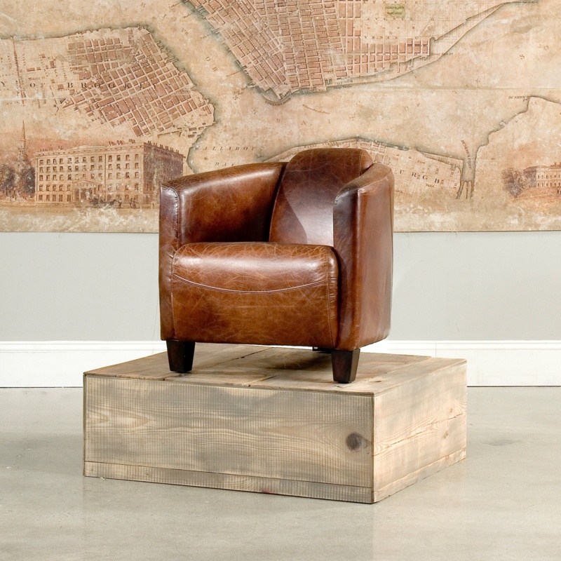 Mandy 28" Wide Top Grain Leather Armchair