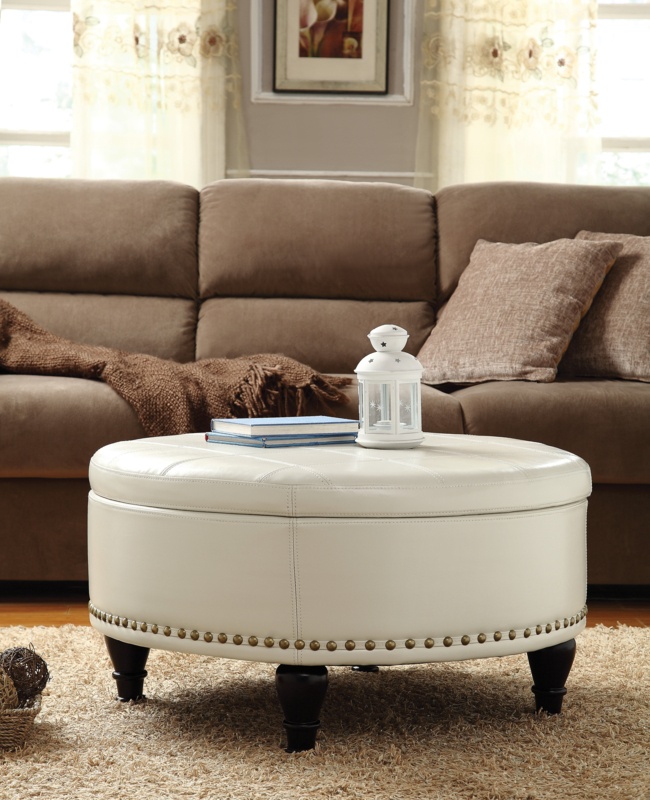 Manford Vegan Leather Storage Ottoman