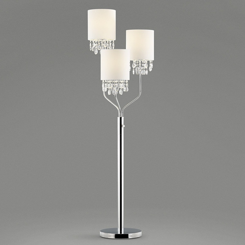 Mannford 3-Light Crystal Pendants 68" Tree Floor Lamp