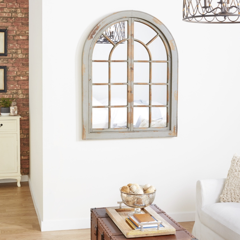 Farmhouse Style Window Pane Wall Mirror