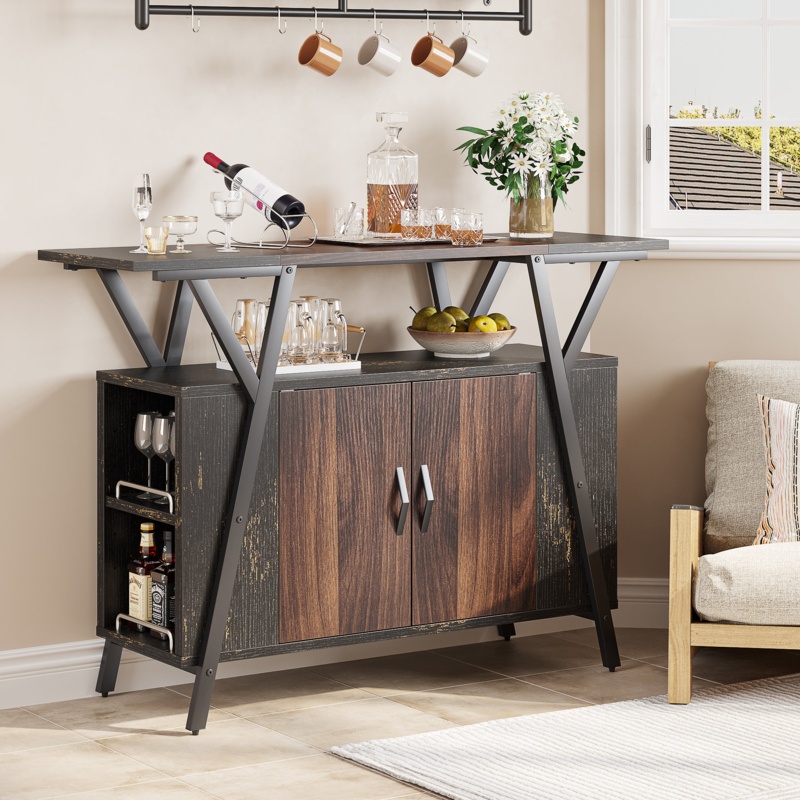 Kitchen Island Buffet and Shelving Unit