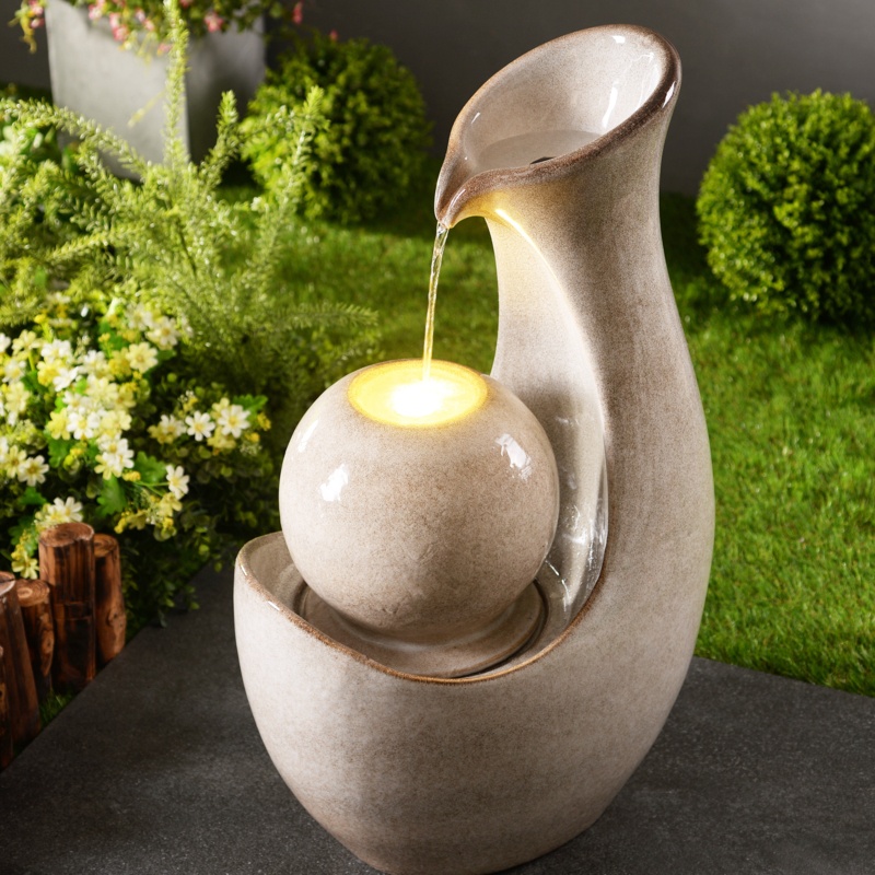 Marta Ceramic Fountain with Light