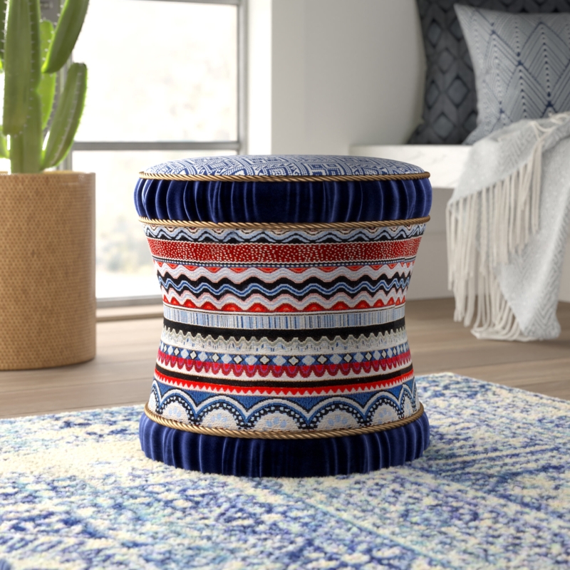 Geometric Multicolored Vanity Stool