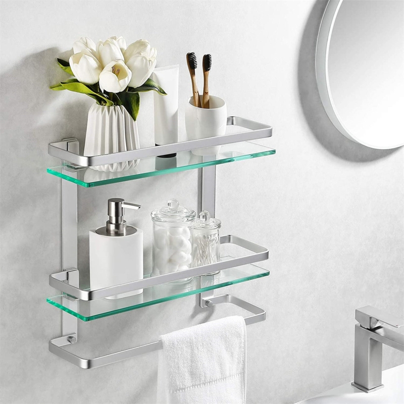 Wall-Mounted Storage Organizer with Mirror