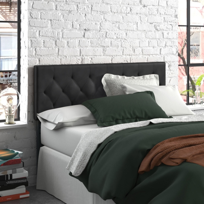 Faux Leather Headboard with Adjustable Height