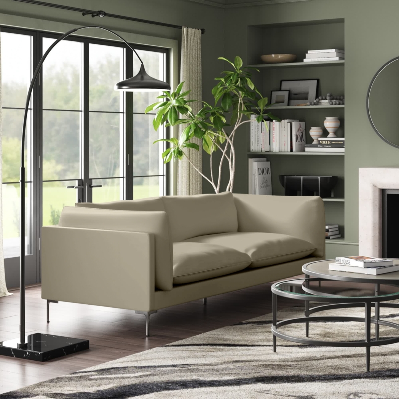 Sleek Modern Leather Sofa