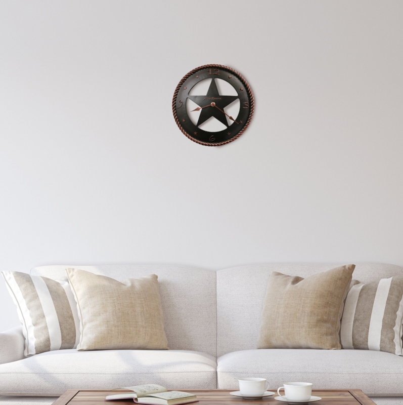Western Star Wall Clock with Rope Edge