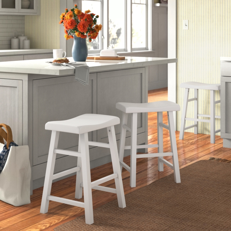 Solid Wood Backless Saddle Stool