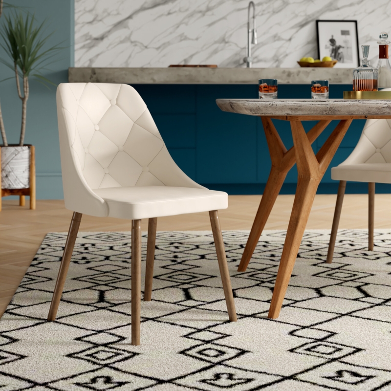 Upholstered Side Chair with Diamond Quilting