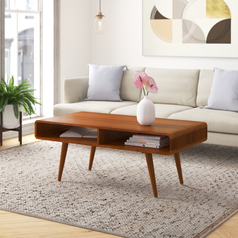 Coffee Table with Open Storage Cubbies