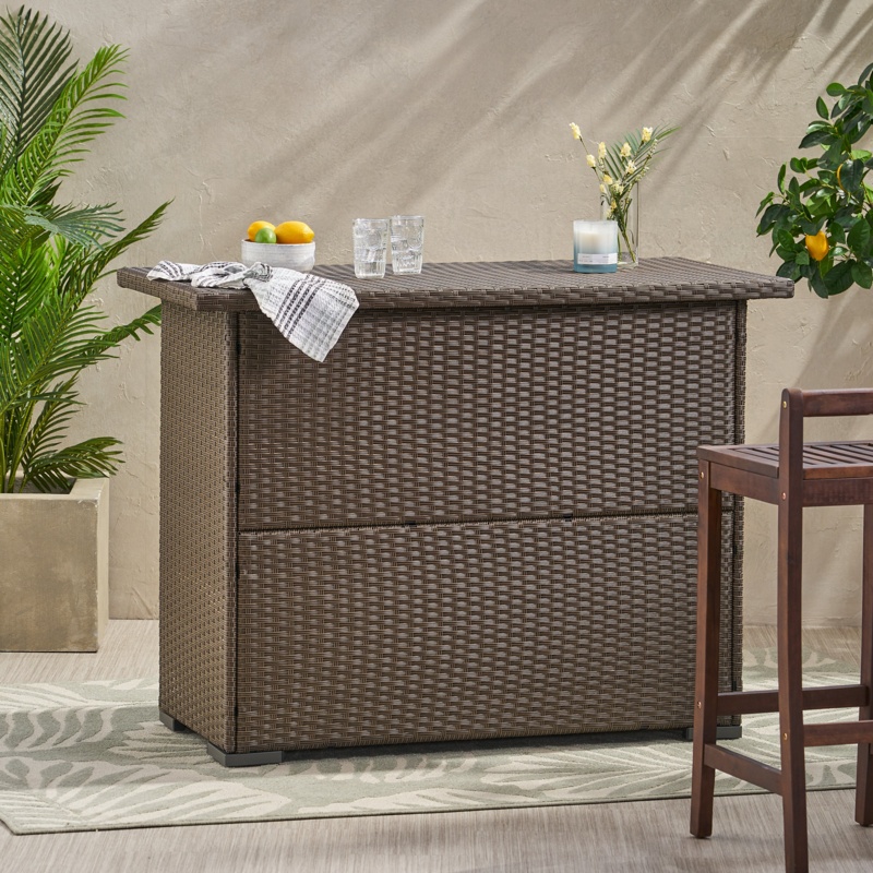Versatile Wicker Bar Table