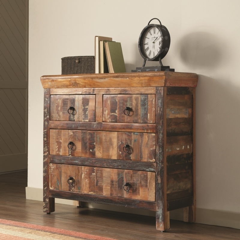 Mcelvain 35'' Tall Solid Wood 4 - Drawer Apothecary Accent Chest