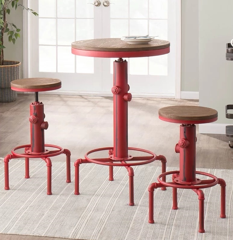 MDF wood bar table and chairs