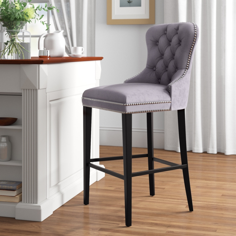 30'' High Velvet Bar Stool
