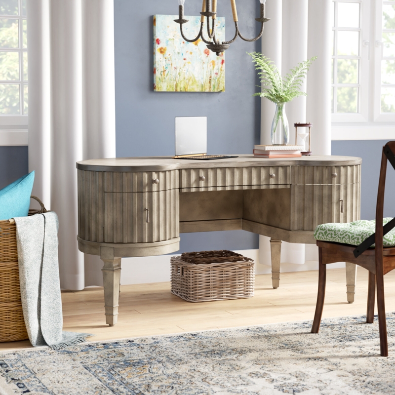 Curved Kidney Shaped Desk with Elegant Drawers