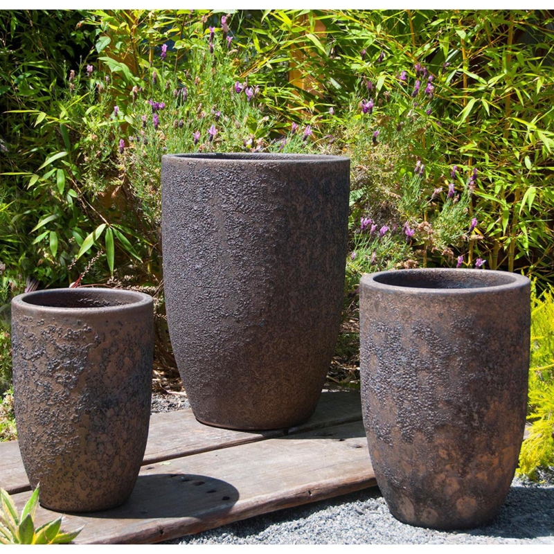 Sleek Barrel Planter with Drainage Hole